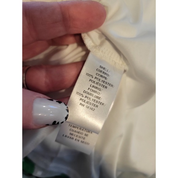 London Times Dottie XL Green White Floral Halter Maxi Textured Dress Wedding NWT - Picture 10 of 11